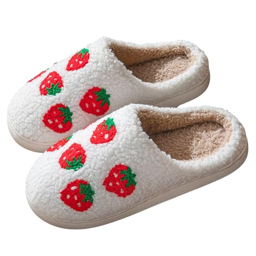 Slippers for Women Women Men Cute Slipper Fuzzy Plush Warm Slippers Indoor Outdoor Memory Foam House Home Winter Shoes