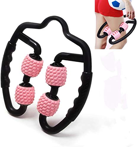 Fesino Muscle Trigger Point Foam Roller Massager,Self Relaxer Roller Sticks Bar Tools for Cellulite Legs/Neck/Arm and Elbow Muscle Deep Tissue Pain Relieve (Pink)