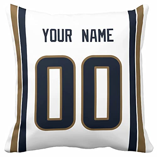 Image of ANTKING Los Angeles R Throw Pillow with Custom Name and Number Personalized Gift for Men Women Boys