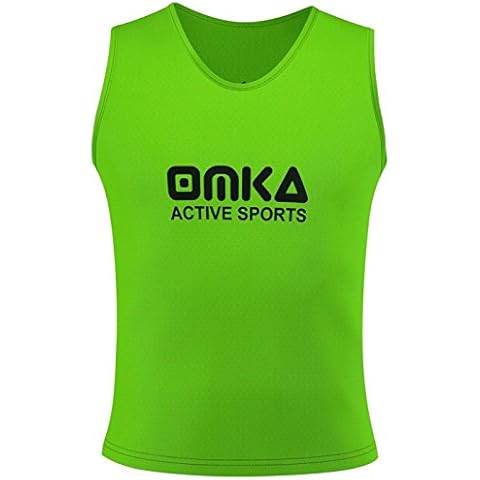OMKA 10 Stück Fußball Leibchen Trainingsleibchen Markierungshemd Fußballleibchen für Kinder Jugend und Erwachsene Cover