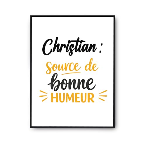 Affiche Christian source de bonne humeur contre murs vides