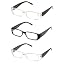 3 Pack Clear & Black