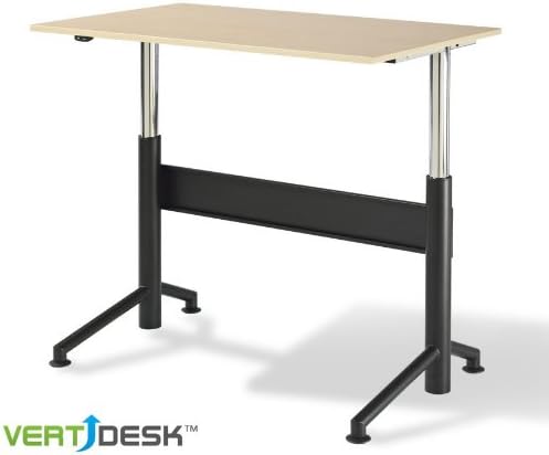Vertdesk 30" x 72" Electric Height Adjustable Desk (Hardrock Maple with Black Base)