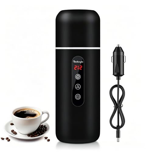 Car Kettle,Portable Electric Travel Kettle,12V/24V Car Coffee Warmer,420ML Hot Water Boiler,Small...