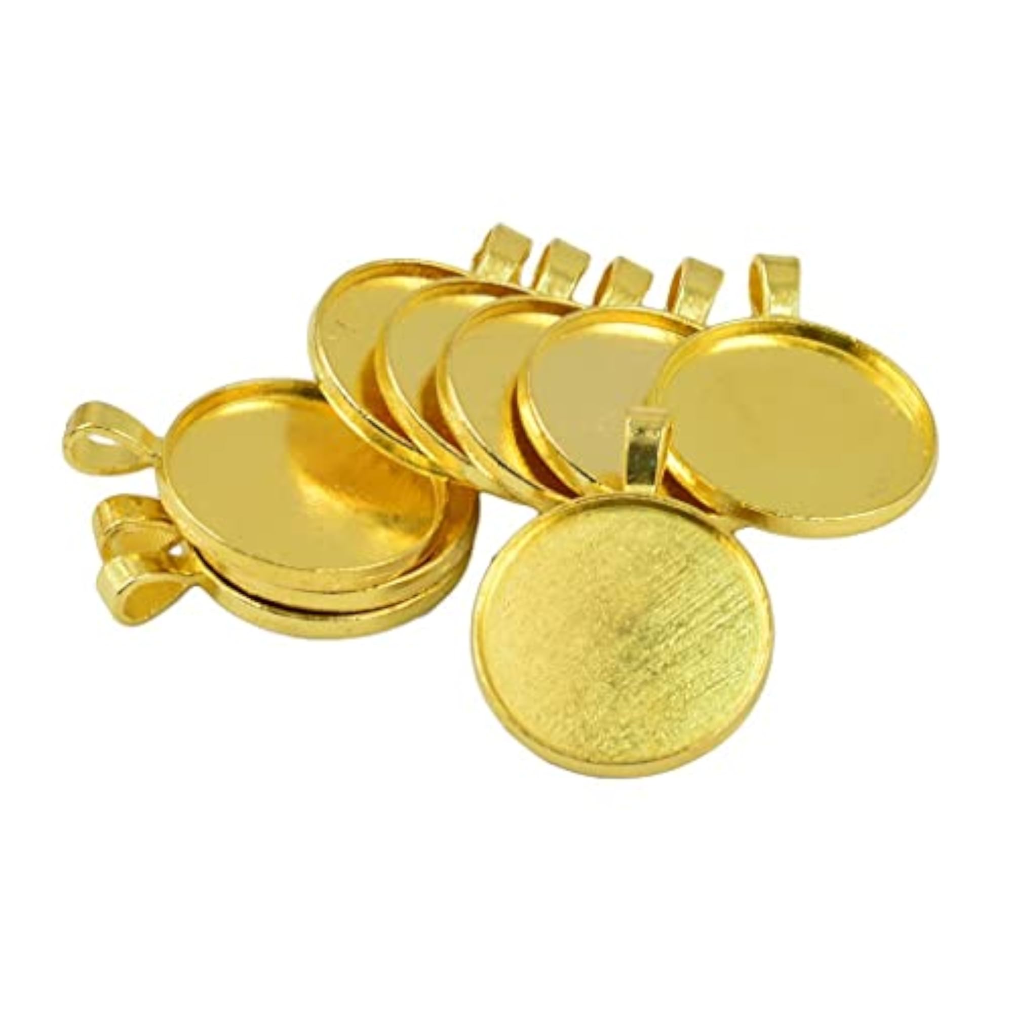 10 Pieces Blank Round Bezel Tray Base for 25mm Cabochon Pendant