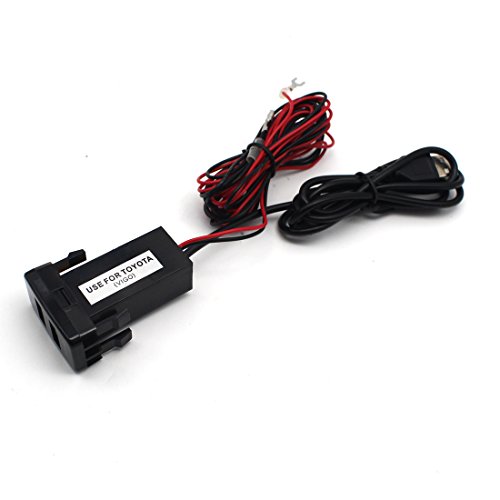 USB Socket Port with Audio Socket for Toyota Vigo Series - MOTONG Car USB Adapter for iPhone X/8/7/6/5, iPad, Samsung,LG,Huawei and More (USB Port+Audio)