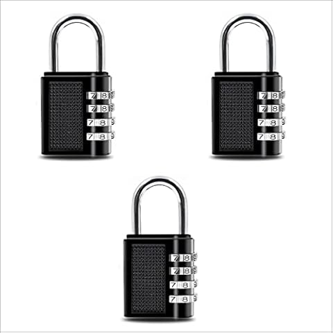 3 Pack Heavy Duty Combination Locks, 4 Position Weather Resistant Combination Locks Resettable Combination Padlocks for School/Gym Lockers, Sheds, Garden Gates, File Cabinets, Dumpsters, Fences Cover