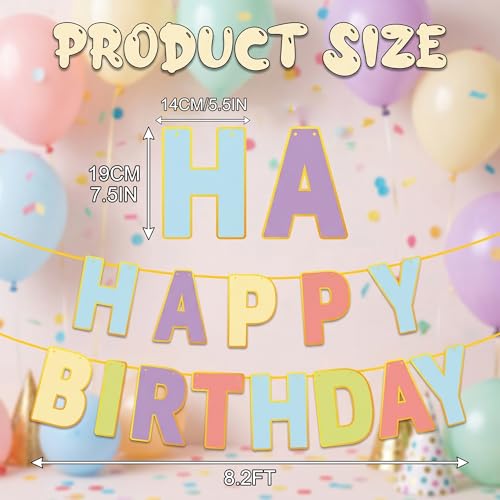 Image of Happy Birthday Banner - Birthday Party Decorations for Home | Pastel Happy Birthday Sign for Women Men Girls Boy | Party Favors Supplies for Indoor Outdoor Decor