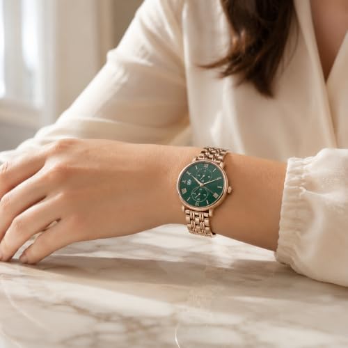 Image of MOOVER Women's Analog Quartz Watch with Stainless Steel Strap
