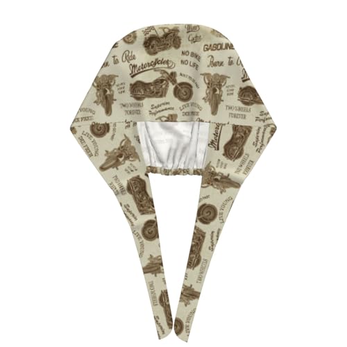 Image of Working Cap Scrub Cap with Sweatband Adjustable Unisex Women Tie Back Hat Nurse Surgical Caps