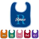 Personalized Bibs for Eating Custom Drooling Bib for Feeding with Name Customized Gifts Clothing Protector Crumb Catcher