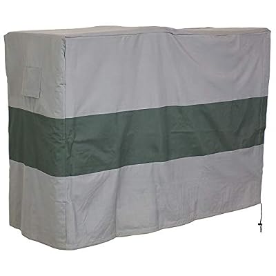 Sunnydaze Log Rack Cover - Gray with Green Stripe - 300D Polyester with PVC Backing - Heavy Duty Outdoor Accessory for Patio, Deck and Backyard - 5-Foot