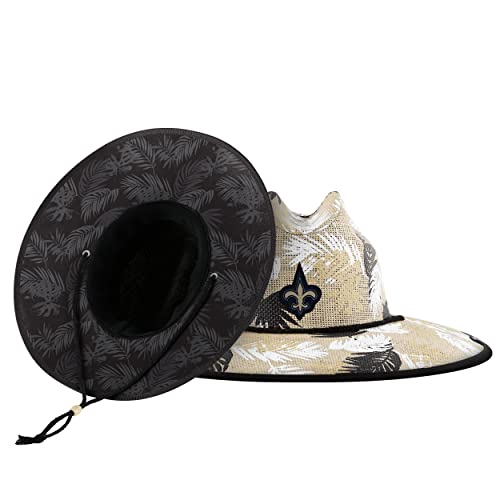 Image of NFL Team Logo Floral Printed Lifeguard Beach Straw Sun Hat