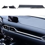 BOYOUS 3PCS ABS Carbon Fiber Center Console Dash Board Panel Trim Interior Decoration Frame Instrument Cover Accessories for Mazda CX-5 2017 2018 2019 2020 2021 2023 2024 (Carbon Fiber)
