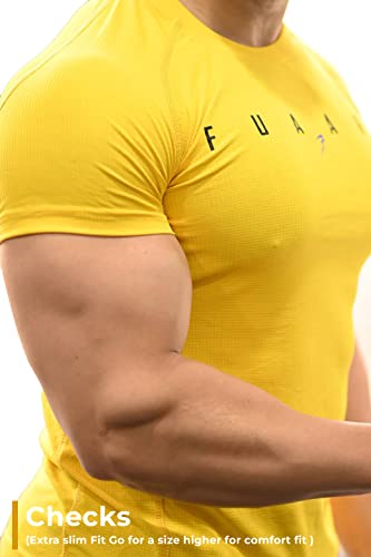Image of FUAARK Men's Round Neck Slim fit Gym & Active wear Sports T-Shirt for Workout & Casual Wear