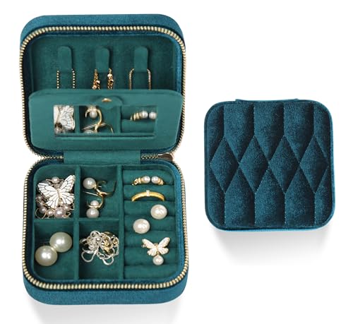 Travel Jewelry Case with Adjustable Compartments