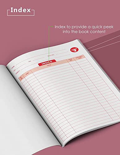 TARGET PUBLICATIONS Red and Blue Line with Gap Books | Small Four Line with Gap Books | 172 Ruled Pages | Hard Brown Cover | 155 cm x 19 cm Approx | Pack of 5 Notebooks | GSM 57