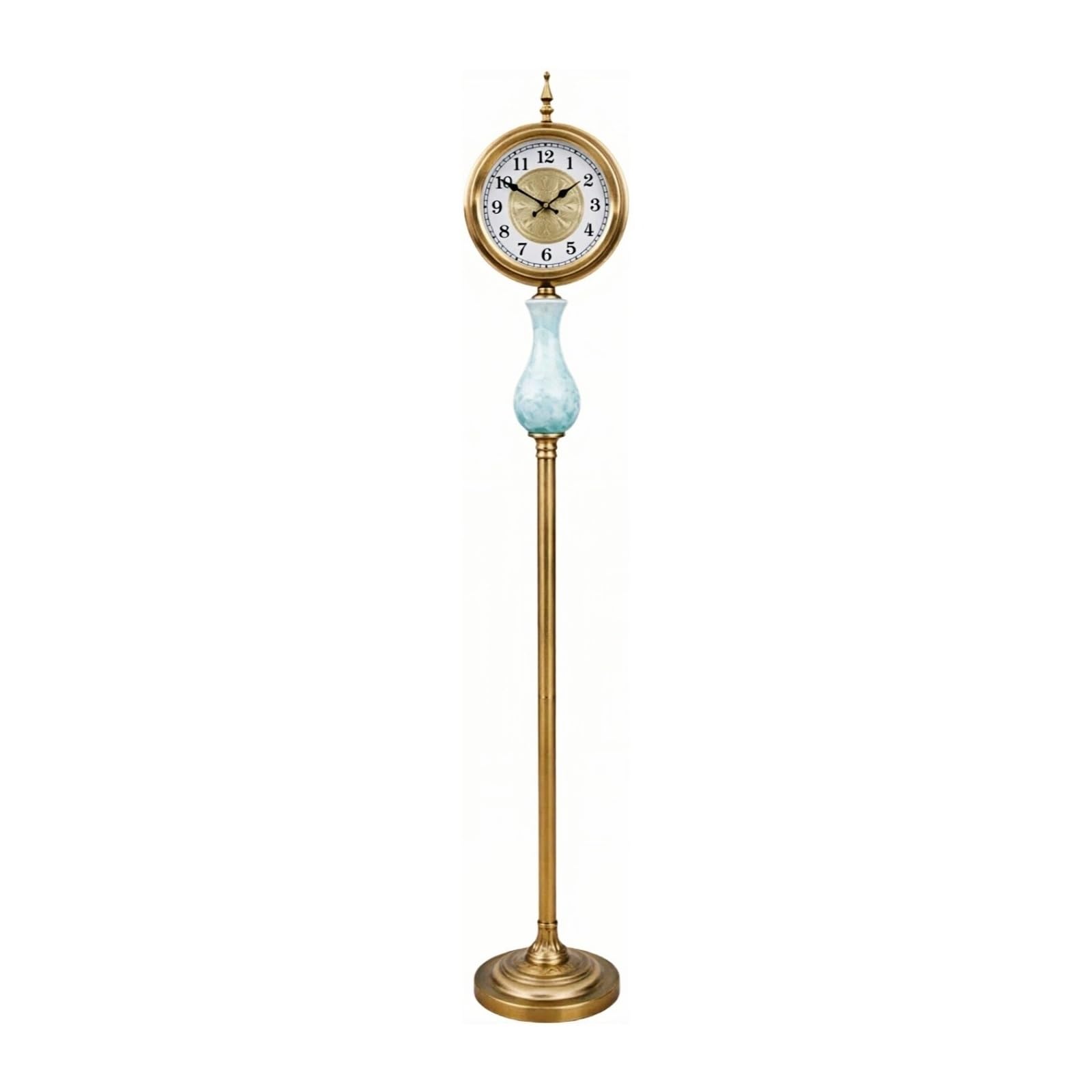HLHLOP777 Grandfather Alarm Metal Floor Standing Clock Quartz Silent for Living Room and Hallway Floor Clock(Gold)