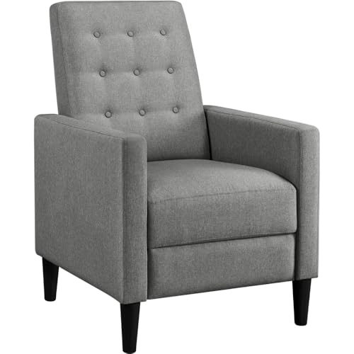 Yaheetech Fabric Recliner Chair Mid-Century Modern Recliner Adjustable Single Recliner Sofa with...