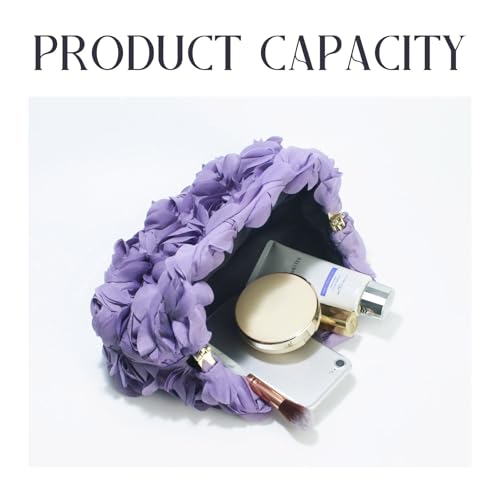 Image of 3D Flower Evening Bag for Women Elegant Floral Bridal Handbags Rose Clutch Purse for Wedding, Prom, Cocktail Party,Date Night