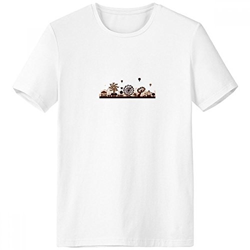T-shirt blanc à manches courtes idée cadeau homme motif silhouette de parc