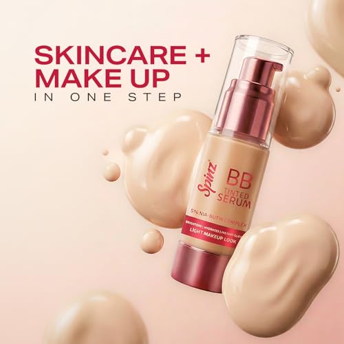 Image of Spinz BB Skin Tint Face Serum Infused with Niacinamide | Instantly Brightens & Evens Skin Tone | Reduces Dark Spots & Pigmentation | Lightweight, Non-Sticky Glow |30ml