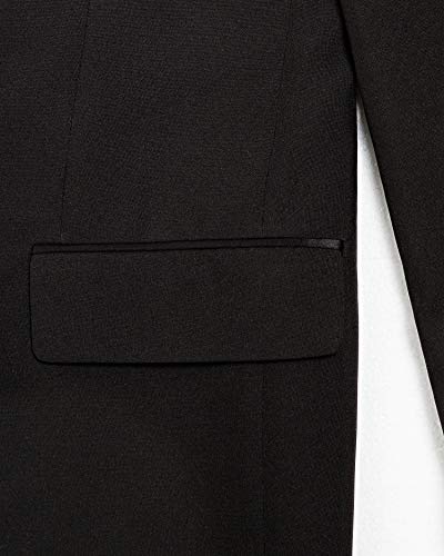 100% Polyester Regular Fit Classic Satin Notch Lapel One Button Men’s Black Tuxedo Jacket3