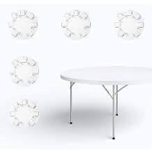 MOLFAR Set 5! 60'' Inch Round Folding Table Heavy Duty Plastic Event Table Commercial Grade Portable Banquet Table Indoor Outdoor Dining Catering Party Wedding Conference 6-8 Person Seating