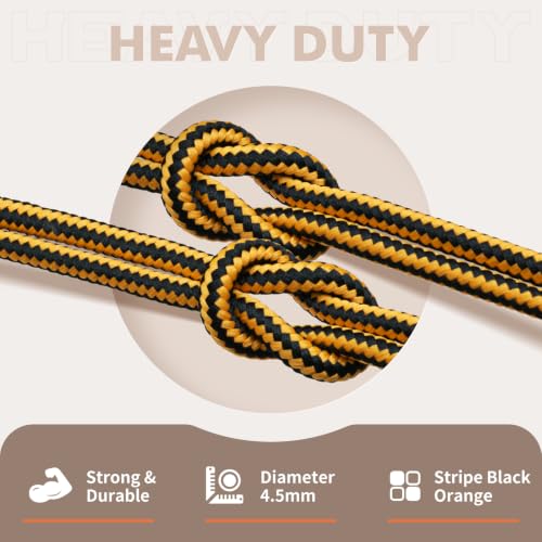 Image of Stepace 2 Pairs Round Heavy Duty Boot Laces for Hiking and Work Boots