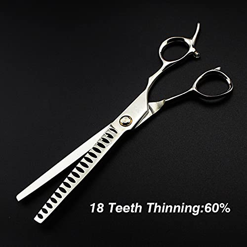 Hair Cutting Scissors, Professional japan 440c 7 inch Bearing hair scissors cutting barber makas haircut thinning shears hairdressing scissors BY ZZYY (Color : 40 teeth)
