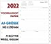 2022 Wochenplaner Einlage A5-1 Woche auf 2 Seiten mit Tabs