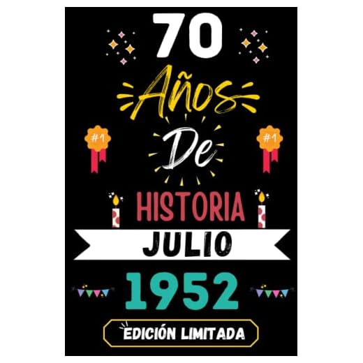 CUADERNO, 70 AÑOS DE HISTORIA JULIO 1952 EDICIÓN LIMITADA: Regalo de 70 cumpleaños para mujeres y hombres, ideas de 70 cumpleaños... un cumpleaños... ... regalo de 70 cumpleaños para él/ella.