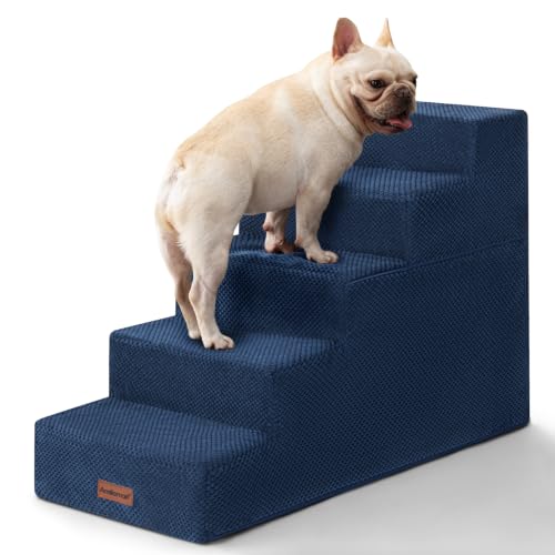 Image of Aodisman Dog Stairs for High Beds 22.6 inch H, 5-Step Pet Steps for Small Dogs