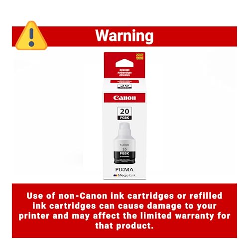 Image of Canon GI-20 Genuine PGBK Ink Bottle, Compatible to PIXMA G6020 and G5020 MegaTank Printers