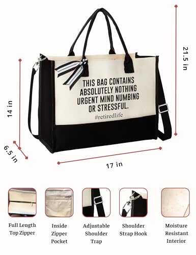 Image of Pawzity Retirement Gifts for Woman 2025 - Retired Bags for Boss Lady, Manager, Teacher, Nurse, Women - Tote Bag
