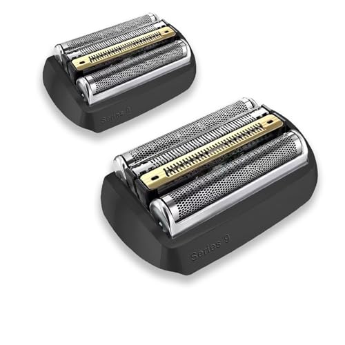 Tête de rechange pour rasoir électrique Série 9 92B - Compatible avec toutes les têtes de rechange de rasoir électrique Bra*n Series 9 (92B-Noir - Lot de 2)