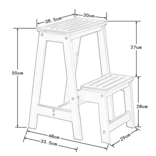 Taburete plegable de madera con diseño sólido y estructura robusta 3