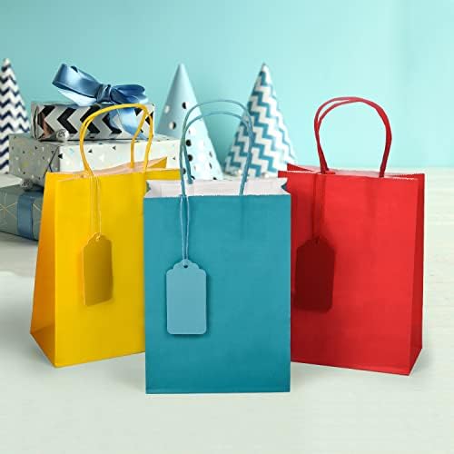 30 Kraft Paper Party Bags for Kids Party - 15x8x21 cm - 40 Tags