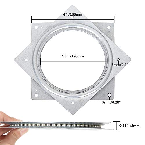 6 Inch Lazy Susan Hardware, 8 Pcak Lazy Susan Turntable Bearing 5/16" Thick 100Lbs For Turntable, Serving Trays, Kitchen Storage Racks, Craft Table, Rotating Bearing Plate #TOP1