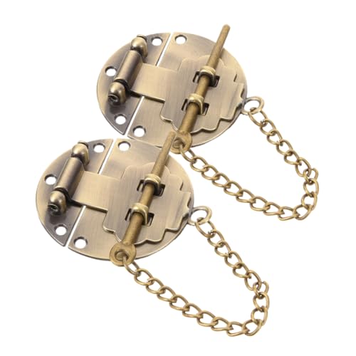 LIFKICH 2pcs Box Hardware Buckle Chain Chains Hasp Latches Hasp Lock Iron Hinges Cabinet Small Hasp Latch Metal Hasp Latch Hinge Lock Hasp Buckles Hardware Fitting Locks Dark Brown Alloy