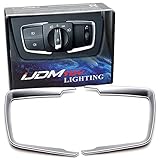 iJDMTOY 2pc Metallic Silver Light Switch Surrounding Decorative Trims Compatible with BMW 2 3 4 Series X5 X6 (F22 F30 F31 F32 F33 F15 F16)