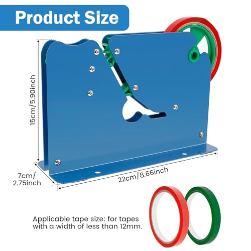 Tape Bag Sealer with 6 Bag Sealing Tape, Plastic Bag Sealer Poly Bag Sealer Bag Sealing Machine for Cookie Bread Cake Meat Packaging, Bag Sealing Tape Dispenser with Incisive Blade Manual Bag Sealer