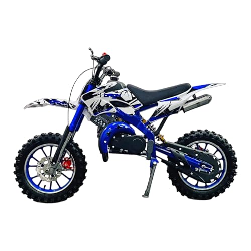 Image of Amaze ZR Super 50cc Petrol Dirt Bike for Kids | 2 Stroke Mini Off Road Bike | Dual Start | Disc Brake | Rear Suspension | Max Speed 45 km /h | Kids Mini Motorcycle (Multicolor Chassis) (Blue)