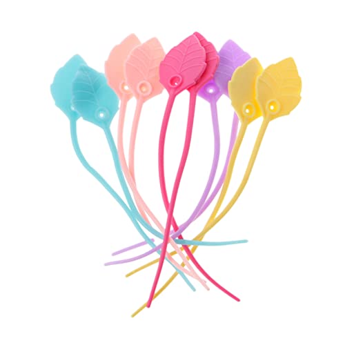 BELOWSYALER Colorful Silicone Twist Ties,All-Purpose Bag Sealing Clips,Food Saver,10Pieces Leaf Shape Silicone Tie Cable Food Bag Sealing Organizer Supplies for Snacks Gift Sealing Storage Package