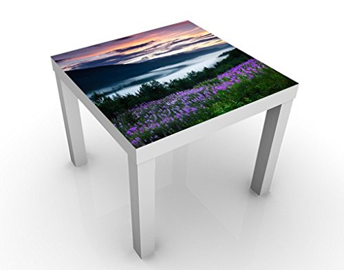 Apalis Table Basse Design Heavenly Valley in Norway 55x55x45cm, Tischfarbe:Weiss;Größe:55 x 55 x 45cm