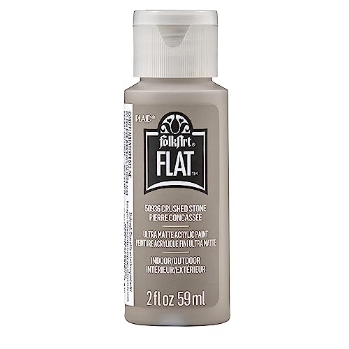 Image of FolkArt Flat Acrylic Craft Paint, Crushed Stone 2 fl oz Ultra Matte Paint Perfect for Indoor and Outdoor Arts and Crafts Projects, 50936