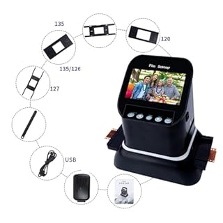 Scanner per Diapositive Ad Alta Risoluzione Tutto in Uno, Scanner Digitale per Pellicole, Converte Pellicole, Diapositive E Negativi 35mm, 135, 126 E 127 in Foto Digitali, Con Display Lcd 4.3"