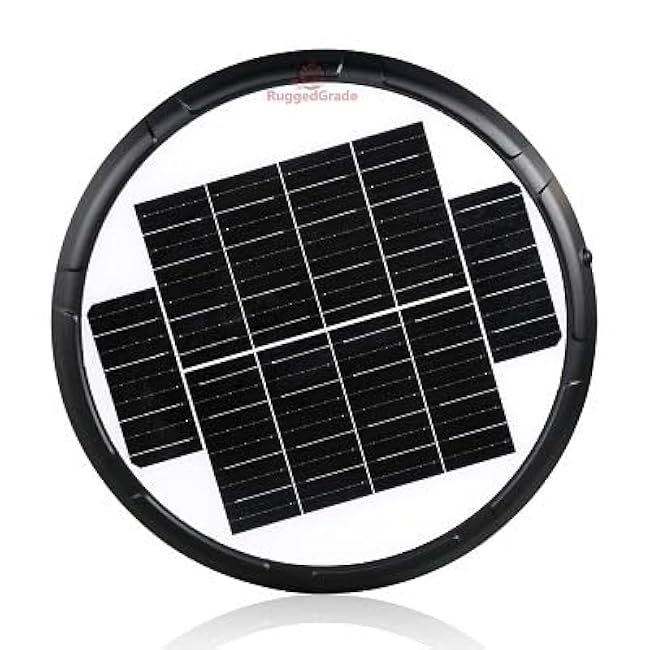 RuggedGrade Zabiella Series 25W Solar LED Post Top Light | 5,000 Lumens | 5000K Bright White | Slip Fit Mount | IP65 Waterproof | Black Housing