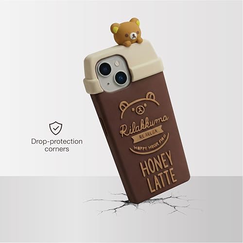 Image of amazon basics Cute 3D Latte Coffee Silicone Phone Case for iPhone 15 | Soft Protective Cartoon Back Cover | iPhone Back Case for iPhone 15