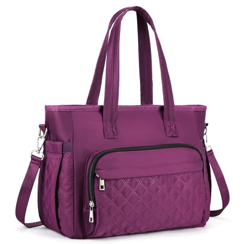 HSHRISH Bolsa Térmica para Mujeres, Bolsa de Almuerzo Isotérmica Portátil 12L, Multifuncional para Trabajo, Compras, Playa, Picnic, Morada